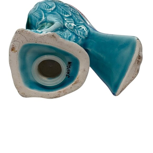 Vintage Japan Majolica Parrot Bird Salt Pepper Shakers 70's Retro 7” Ceramic - Picture 7 of 11